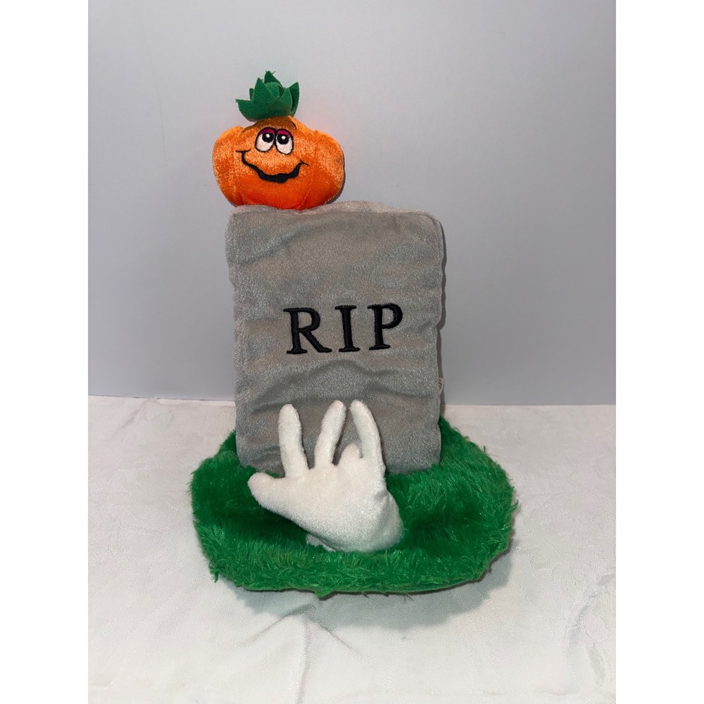 Sugar Loaf Halloween RIP Tombstone Pumpkin Plush 2007 Coinstar Stuffed Decor 12"